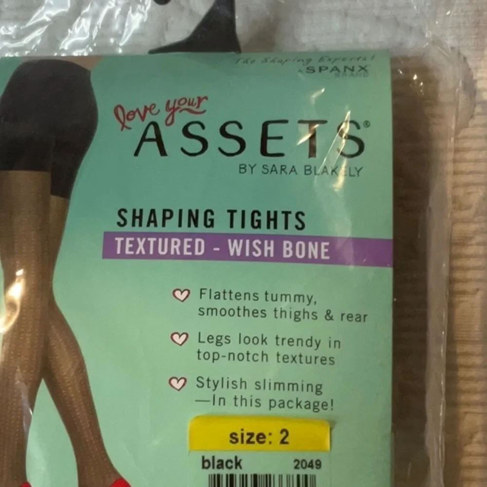 Assets By Spanx Textured Black Shaping Tights
